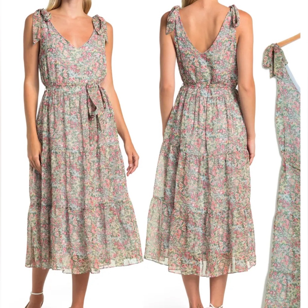 Lucy Paris tie shoulder midi